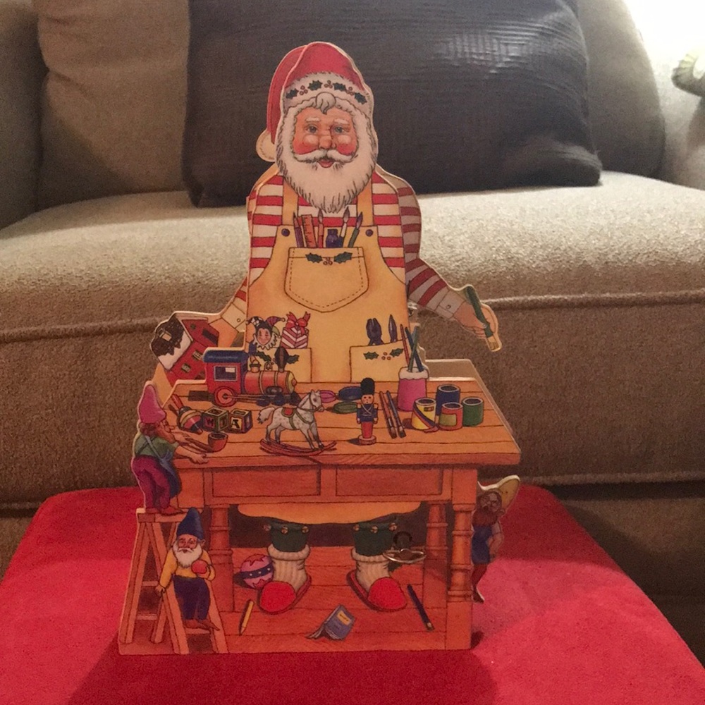 Vintage Wood Santa Workshop Musical Decor!